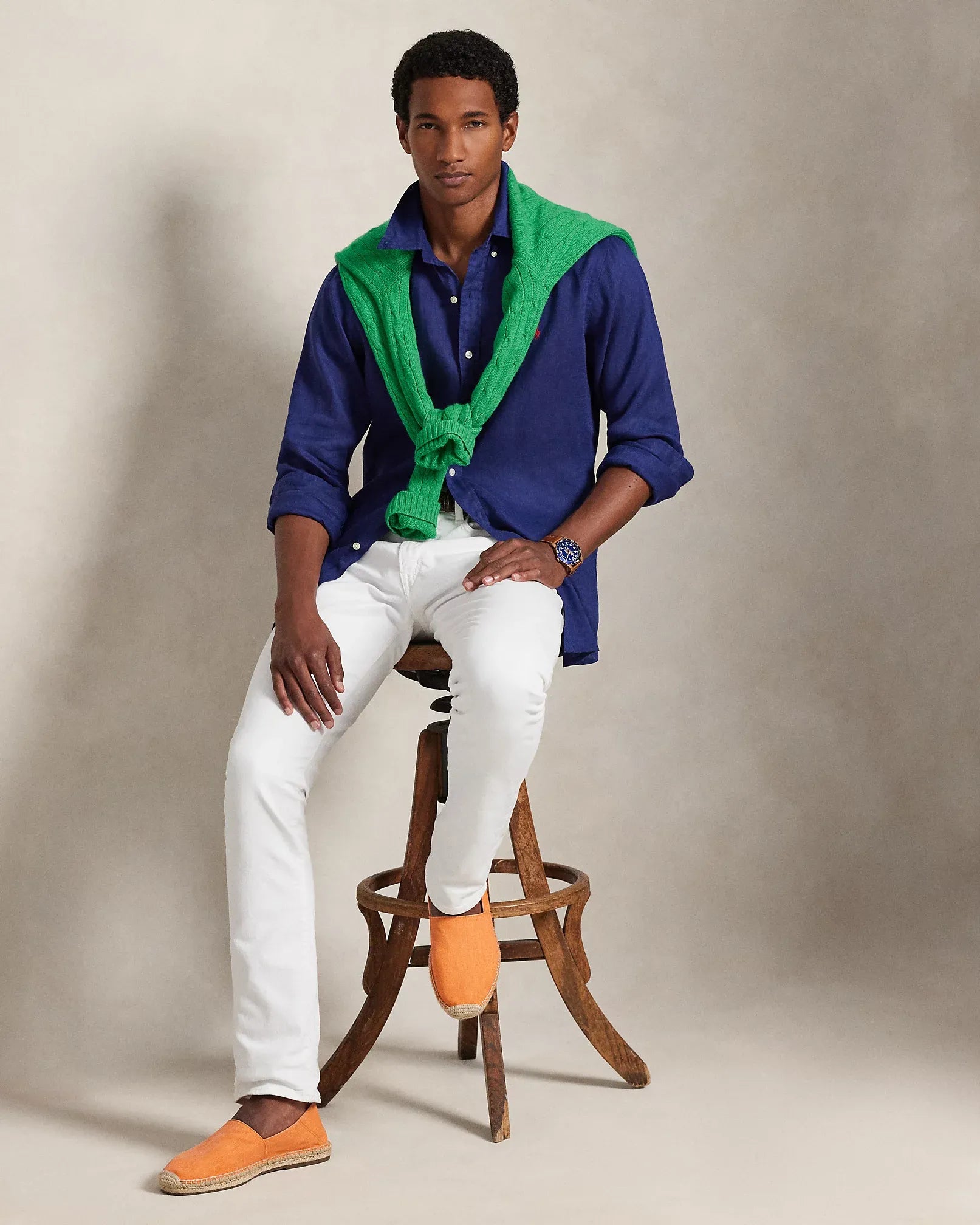 Classic Fit Linen Shirt (New Classic Navy)