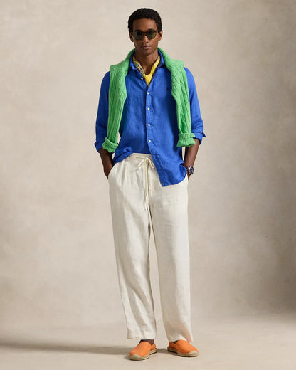 Classic Fit Linen Shirt (New Iris Blue)