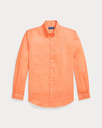 Classic Fit Linen Shirt (Pompano Orange)