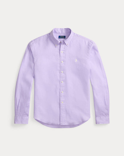 Classic Fit Linen Shirt (Powder Purple)