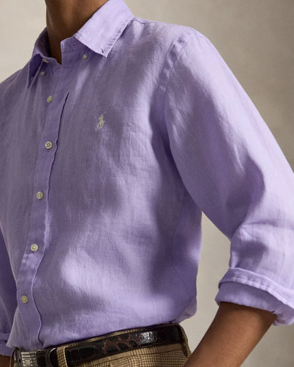 Classic Fit Linen Shirt (Powder Purple)