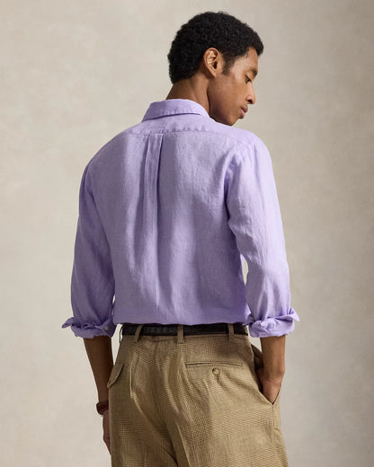 Classic Fit Linen Shirt (Powder Purple)