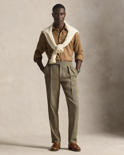 Classic Fit Linen Shirt (Brown)