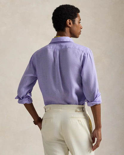 Classic Fit Linen Shirt (Sky Lavender)