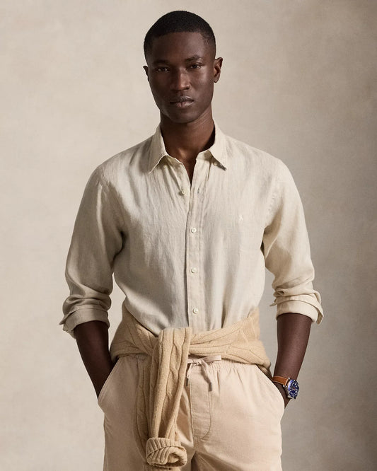 Classic Fit Linen Shirt (Stoneware Grey)