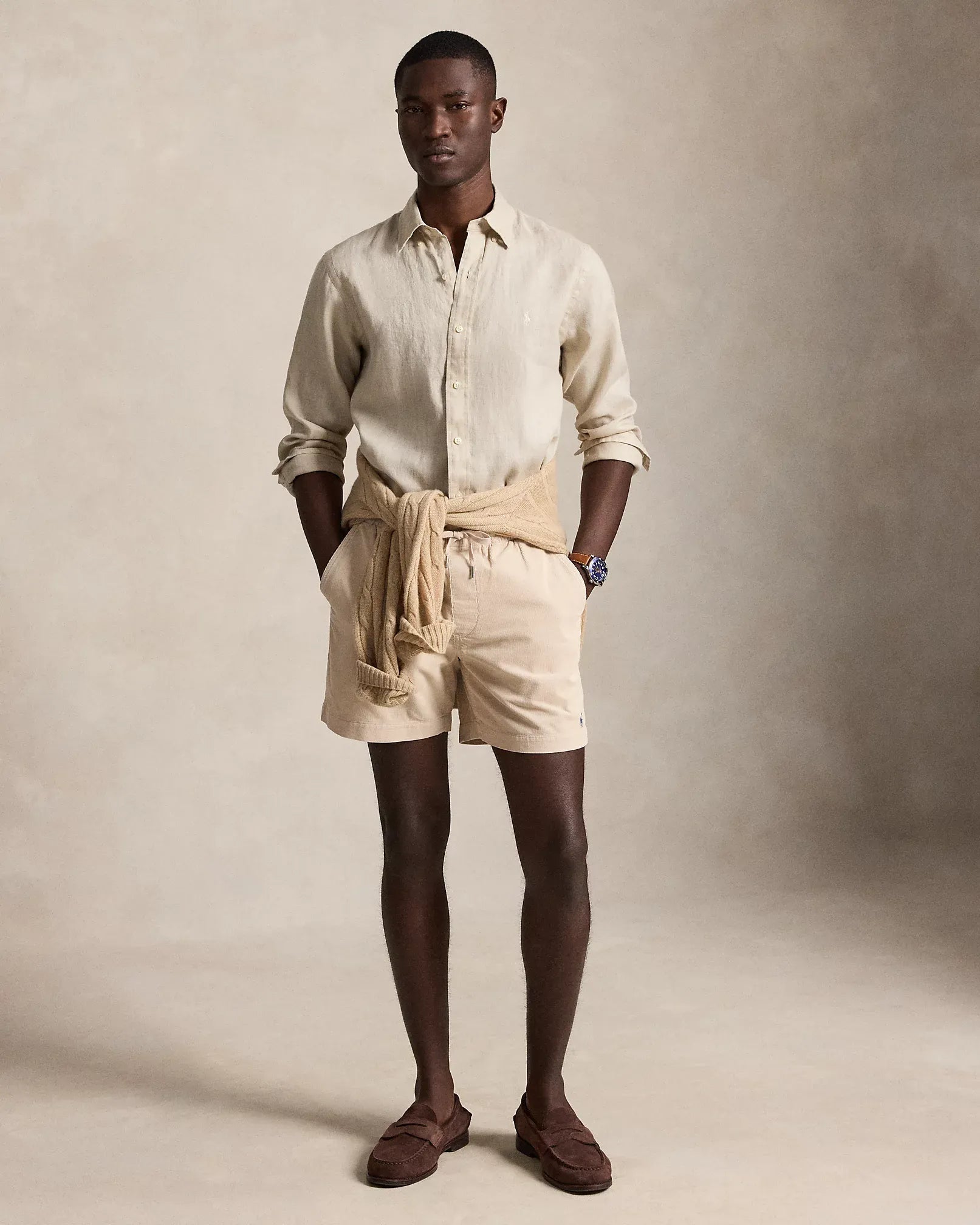 Classic Fit Linen Shirt (Stoneware Grey)