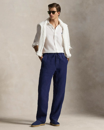 Classic Fit Linen Shirt (White)