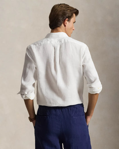 Classic Fit Linen Shirt (White)
