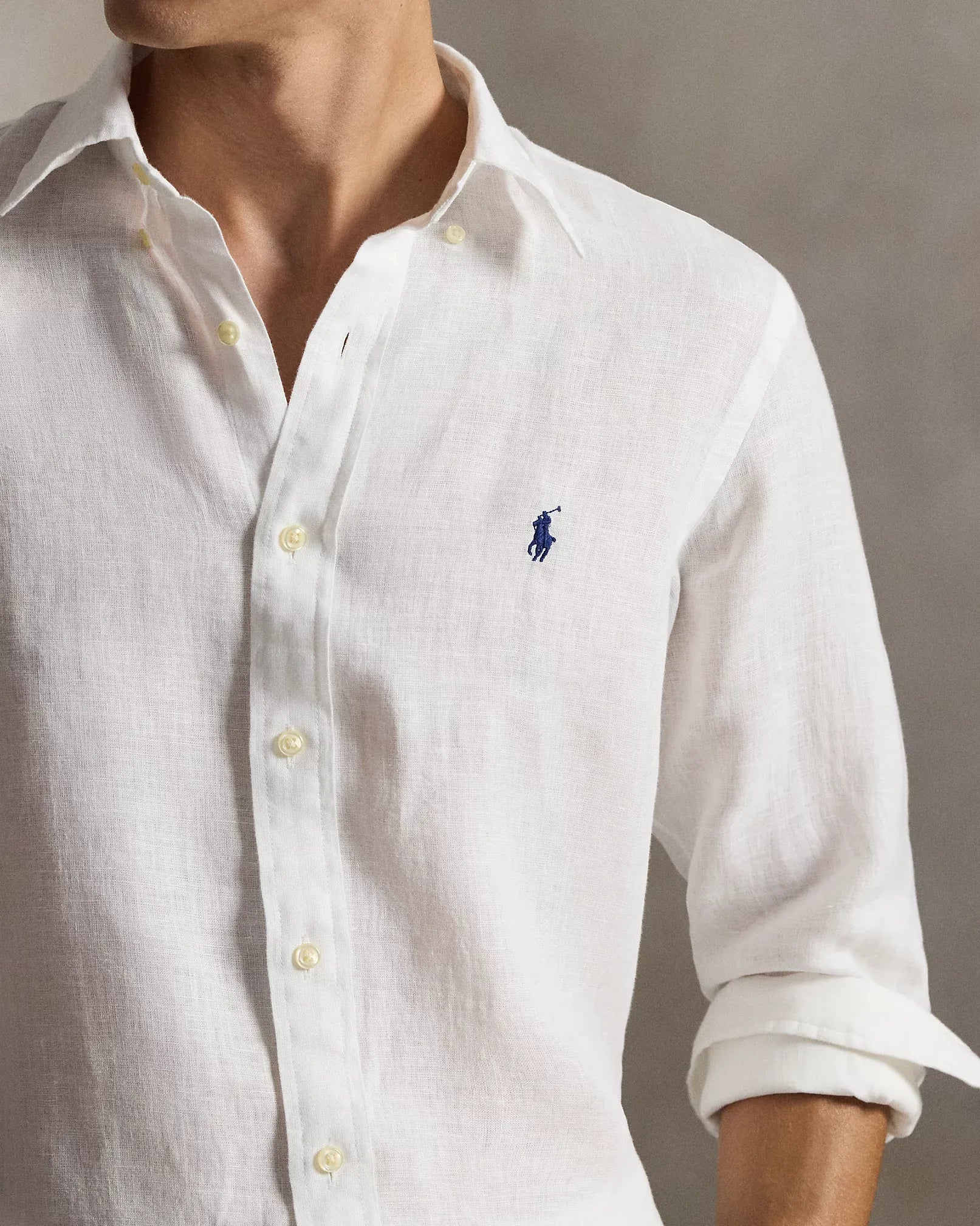 Classic Fit Linen Shirt (White)