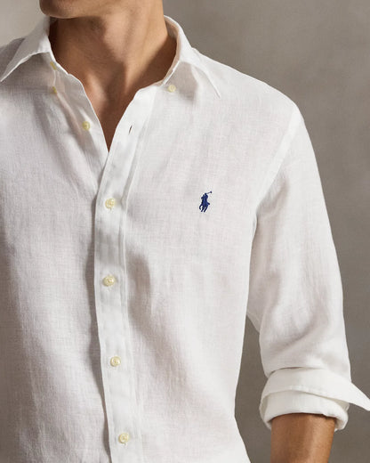 Classic Fit Linen Shirt (White)