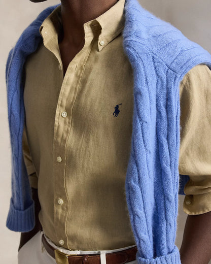 Classic Fit Linen Shirt (Coastal Beige)
