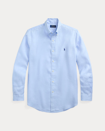 Classic Fit Linen Shirt (Office Blue)