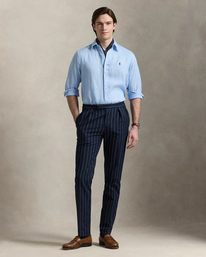 Classic Fit Linen Shirt (Office Blue)