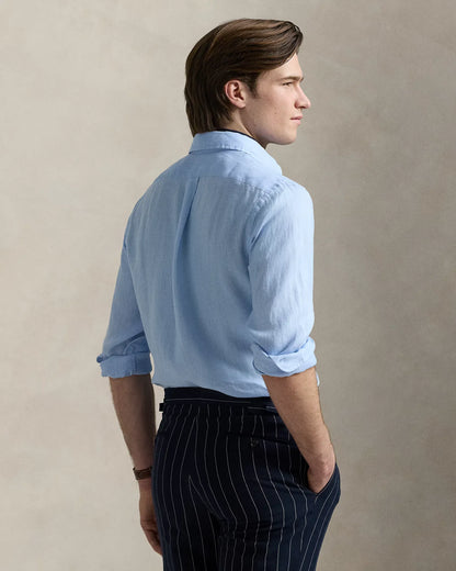 Classic Fit Linen Shirt (Office Blue)