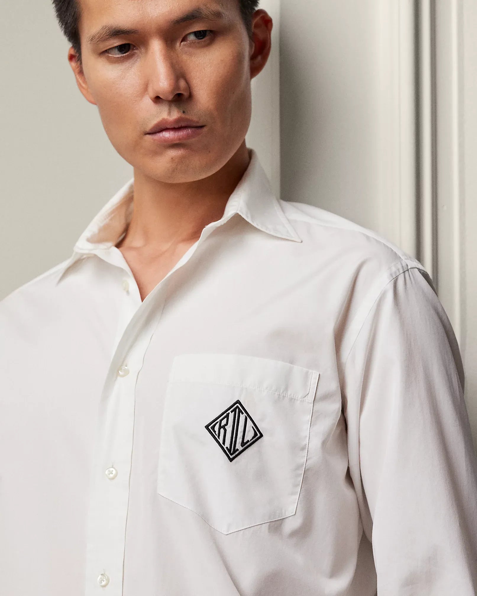 Relaxed Monogram Poplin Shirt (White)