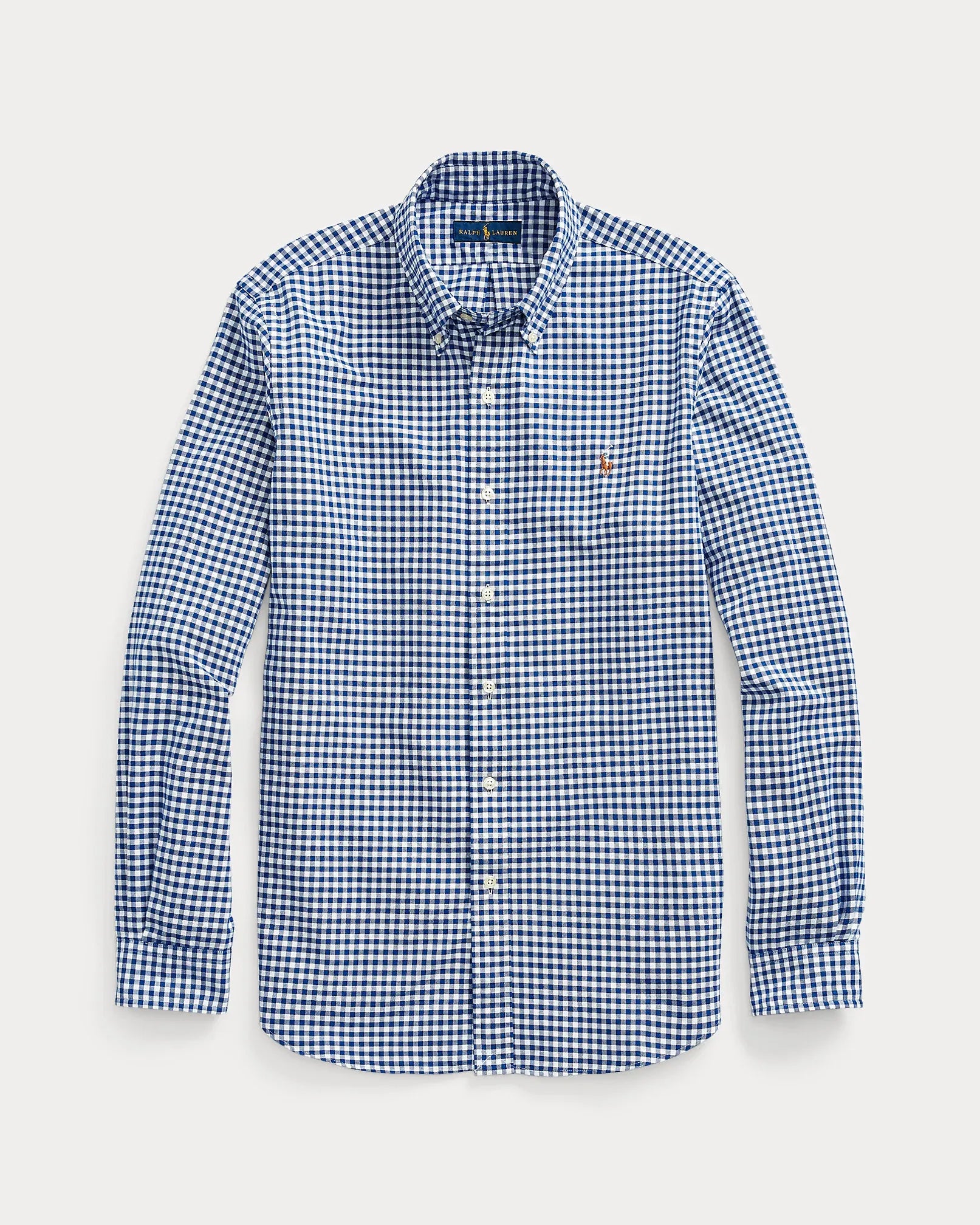 Classic Fit Gingham Oxford Shirt (Royal/White)