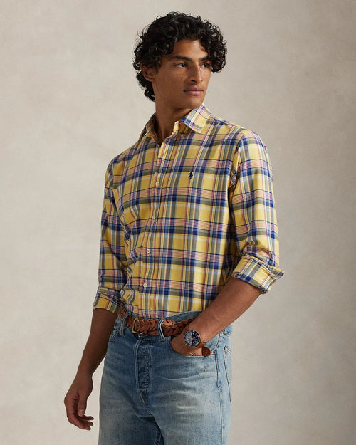 Custom Fit Tattersall Oxford Shirt (Yellow Multi)