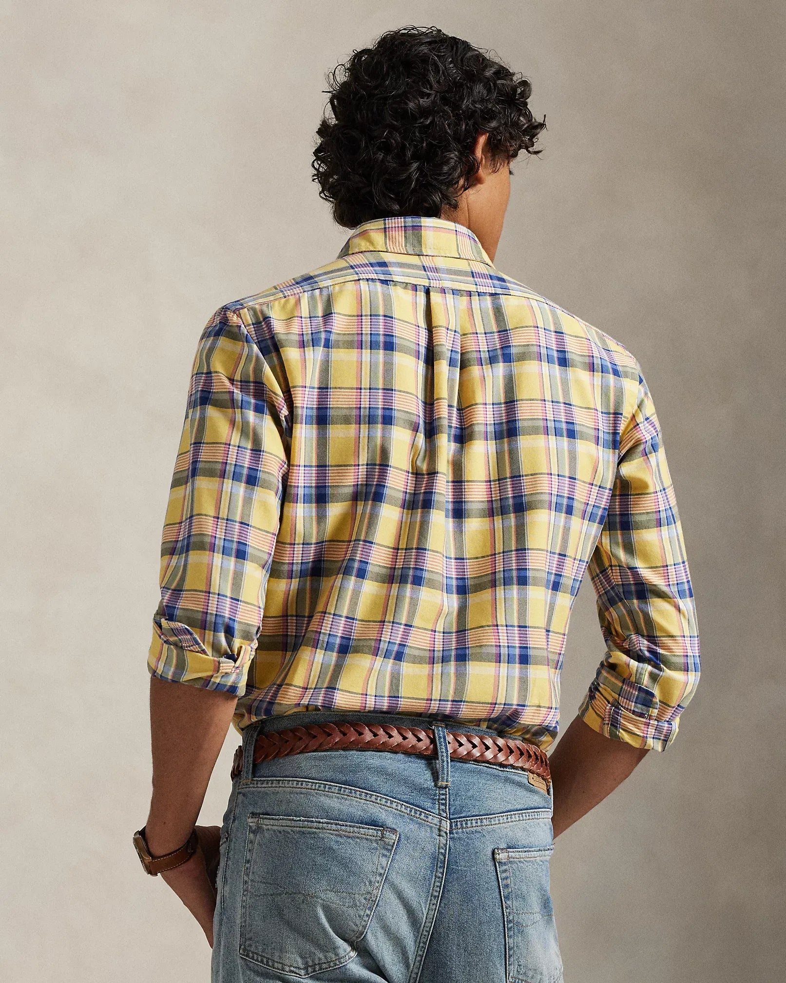 Custom Fit Tattersall Oxford Shirt (Yellow Multi)