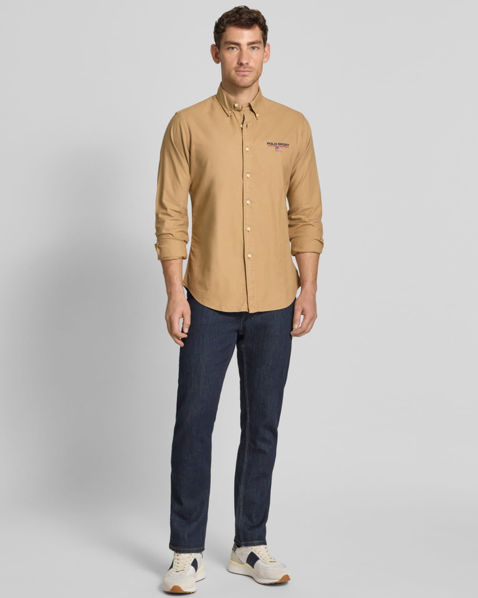 Classic Fit Polo Sport Oxford Shirt (Desert Khaki)