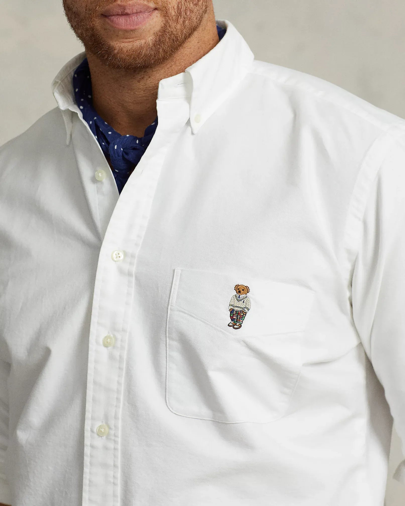 Polo Bear Oxford Shirt (White Polo Spring Bear)