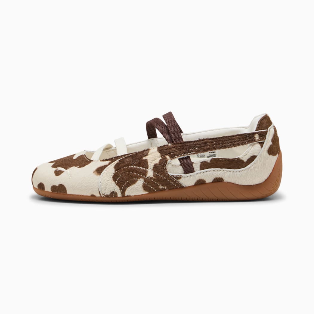 SPEEDCAT BALLET COW PRINT SNEAKERS (CHOCOLATE BROWN)