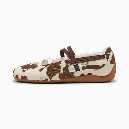 SPEEDCAT BALLET COW PRINT SNEAKERS (CHOCOLATE BROWN)