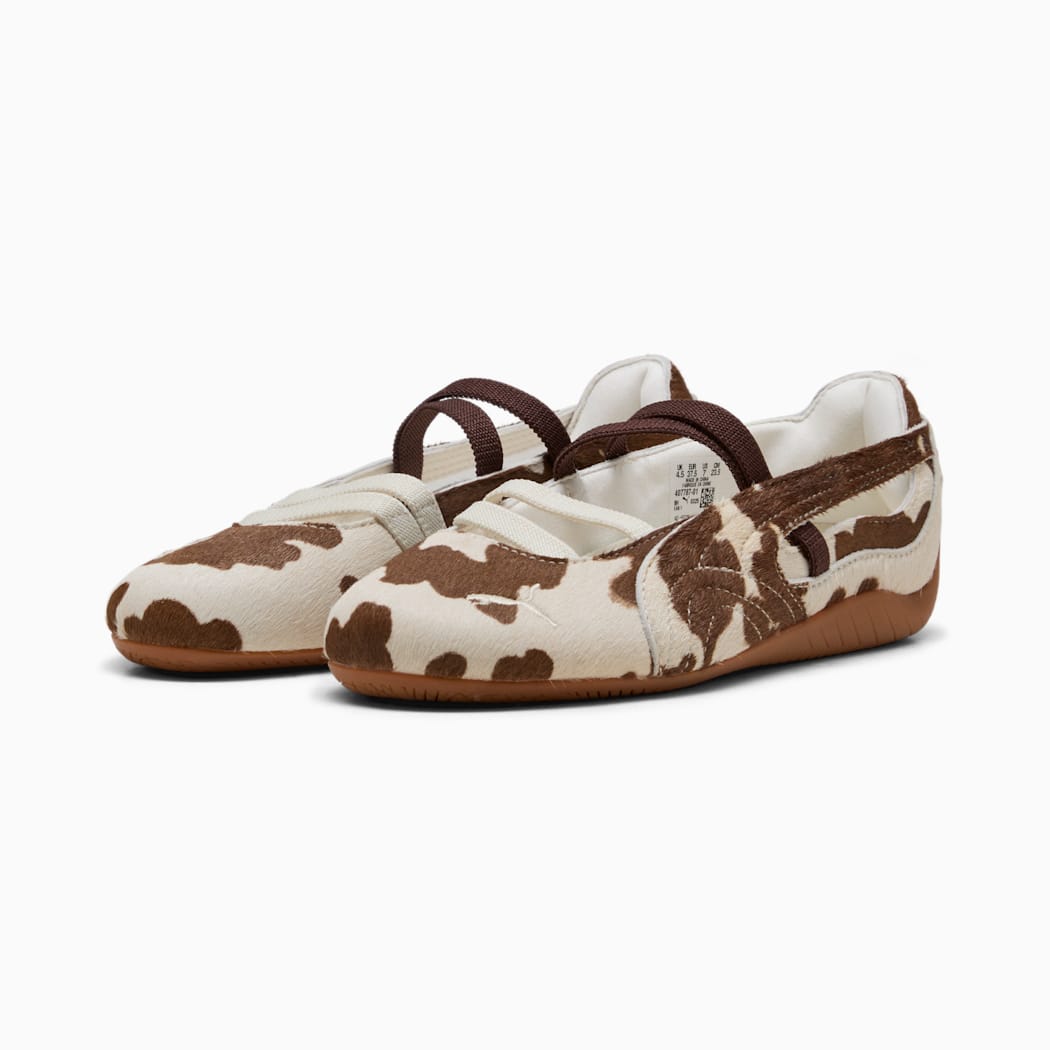 SPEEDCAT BALLET COW PRINT SNEAKERS (CHOCOLATE BROWN)