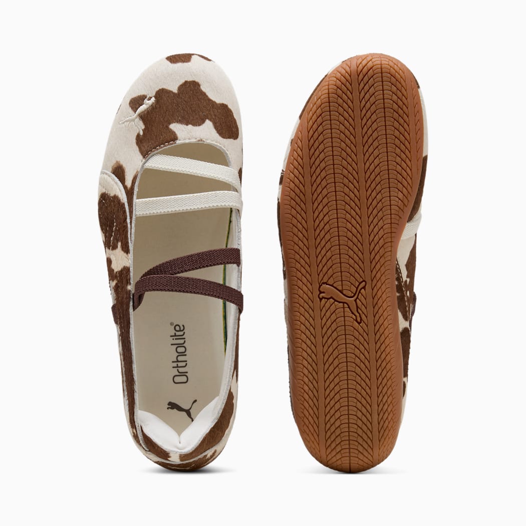 SPEEDCAT BALLET COW PRINT SNEAKERS (CHOCOLATE BROWN)