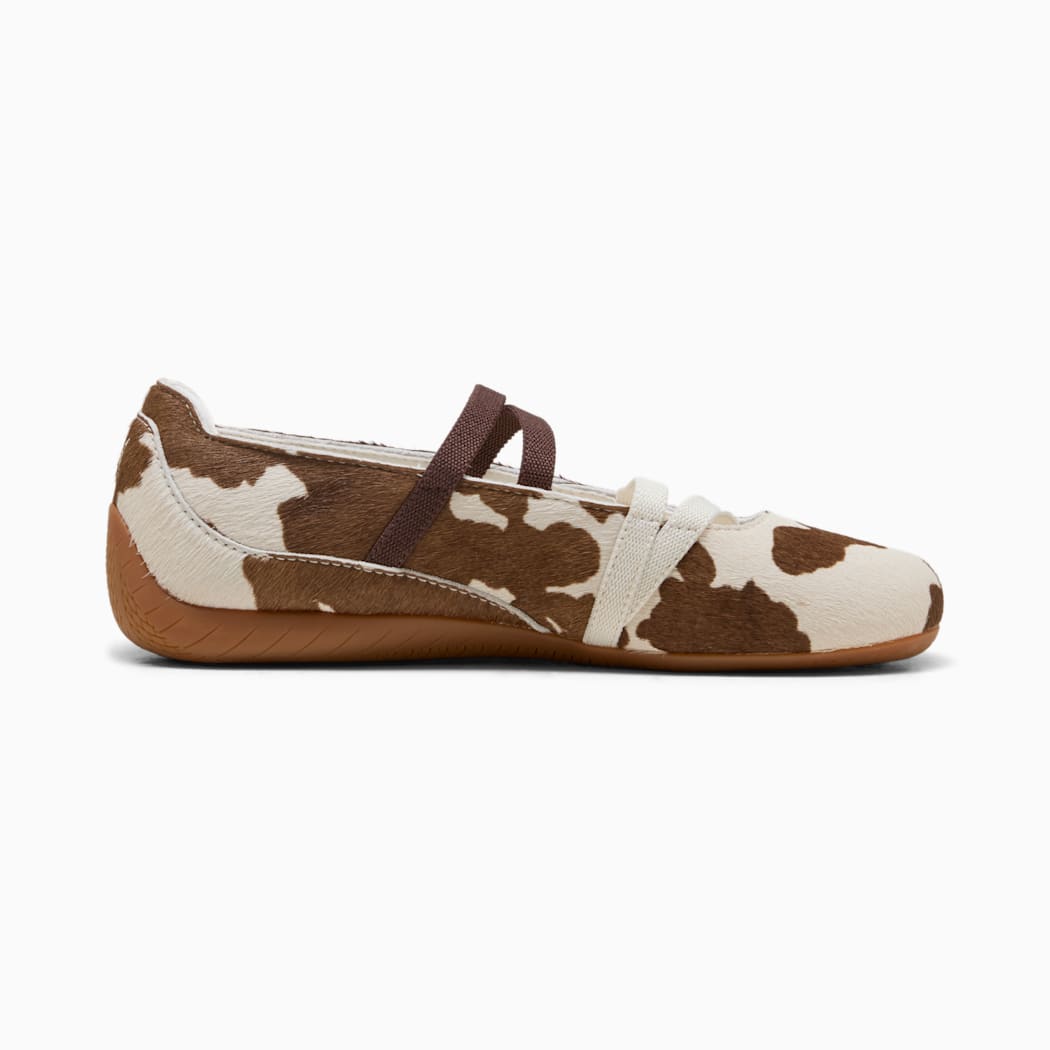 SPEEDCAT BALLET COW PRINT SNEAKERS (CHOCOLATE BROWN)