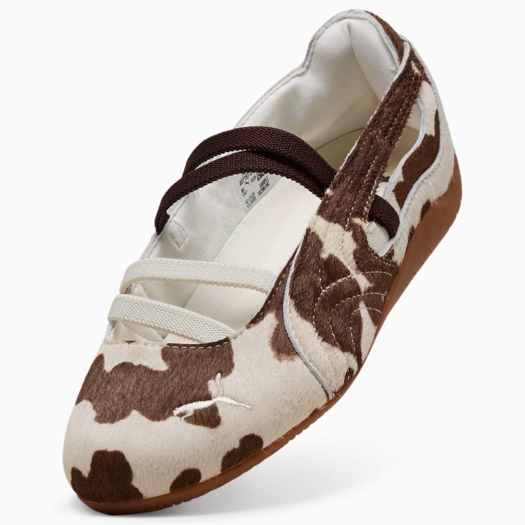 SPEEDCAT BALLET COW PRINT SNEAKERS (CHOCOLATE BROWN)