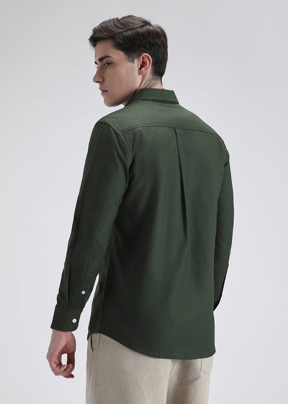 Classic Fit Garment-Dyed Oxford Shirt (Moss Agate)