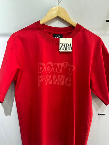 Oversized Tee (Dont Panic Red)