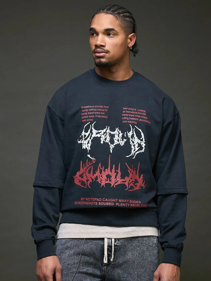 Glitch Code Graphic Sweatshirt (Navy)