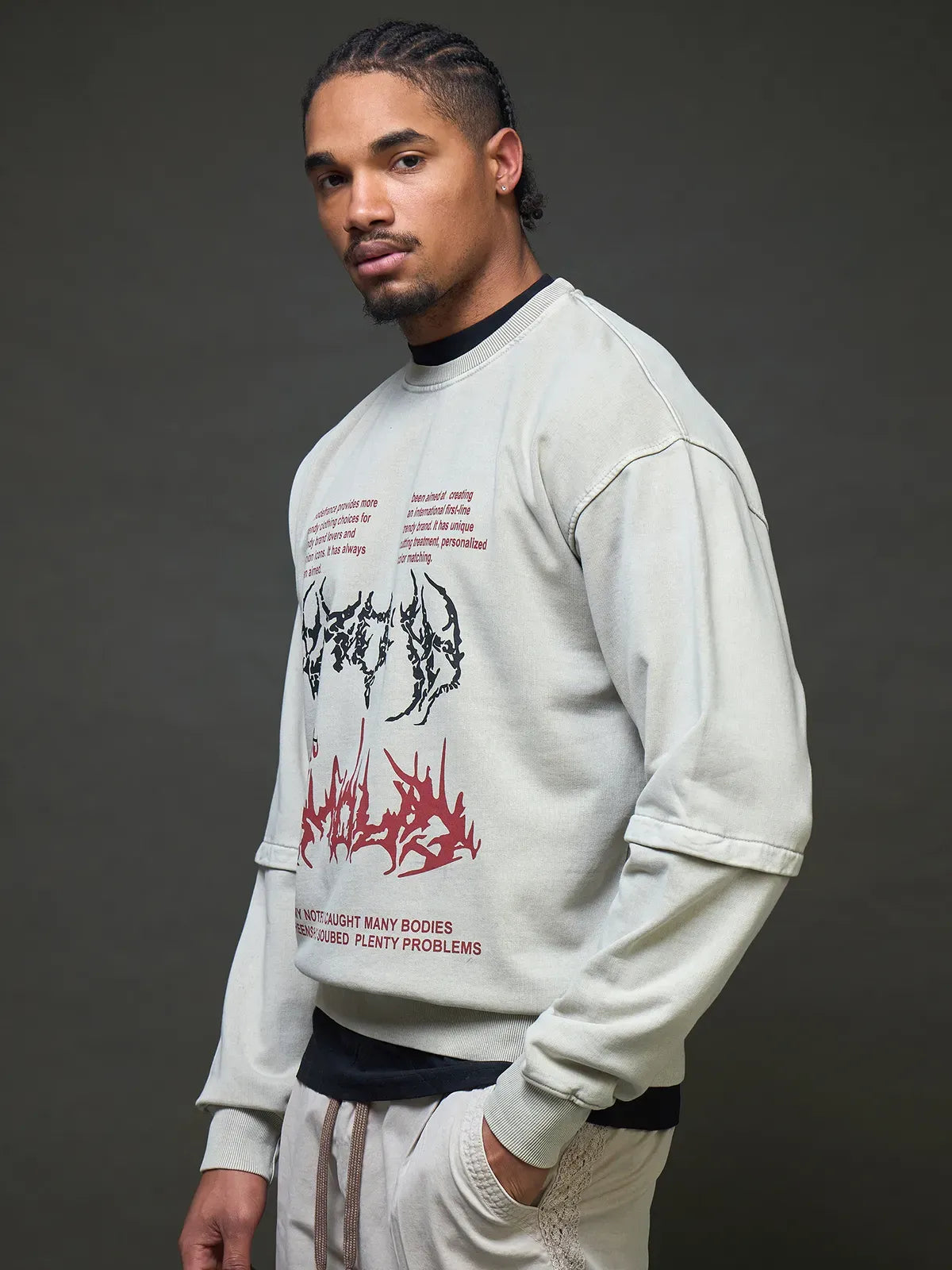 Glitch Code Graphic Sweatshirt (White)