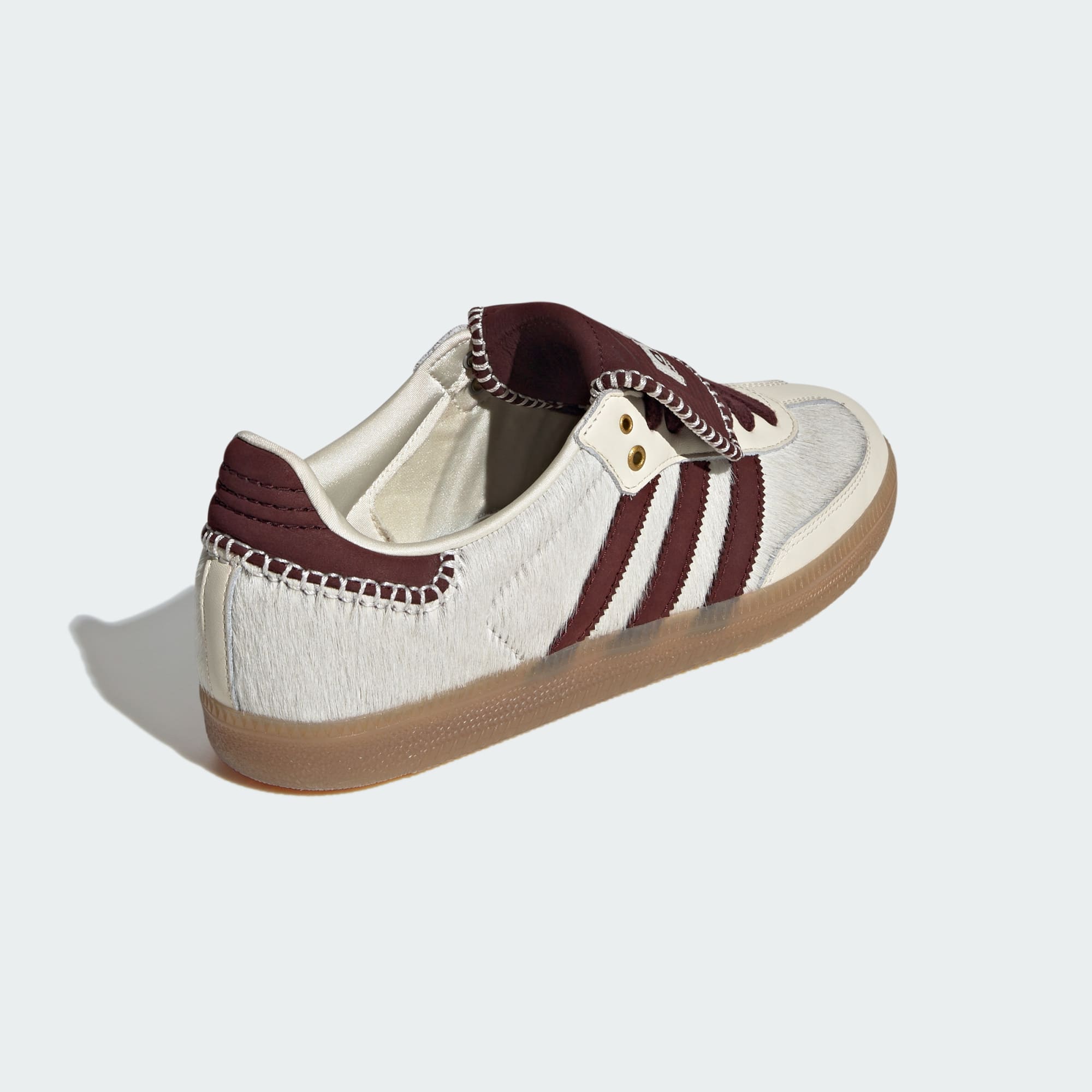 WALES BONNER SAMBA PONY TONAL LOW TRAINERS (CREAM WHITE/MYSTERY BROWN/CREAM WHITE)