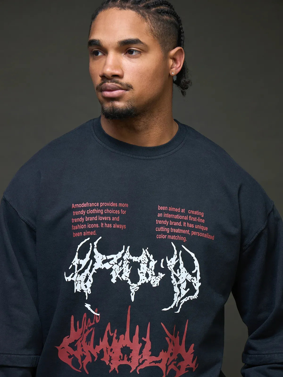 Glitch Code Graphic Sweatshirt (Navy)