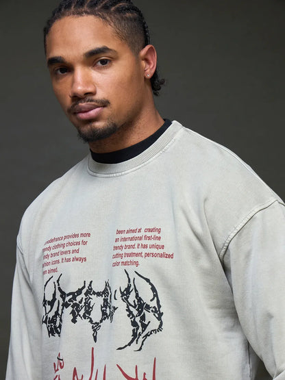 Glitch Code Graphic Sweatshirt (White)