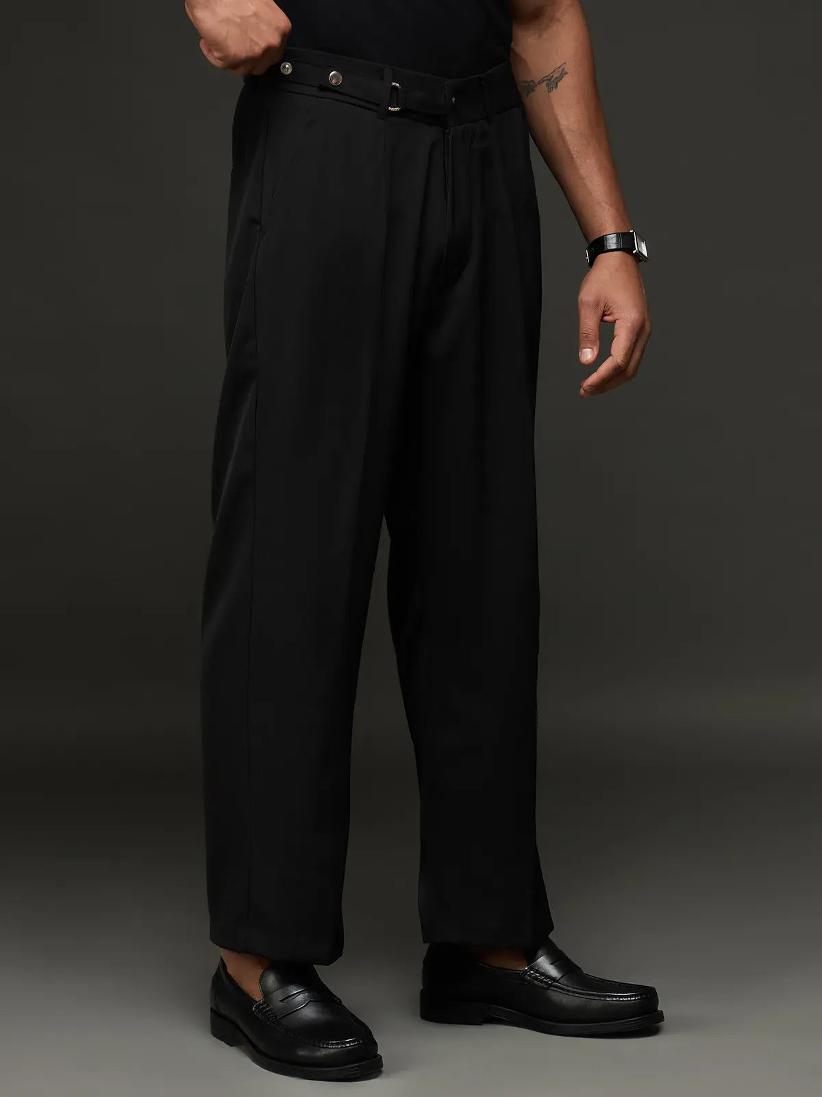 Pleated Formal Trousers (Black)