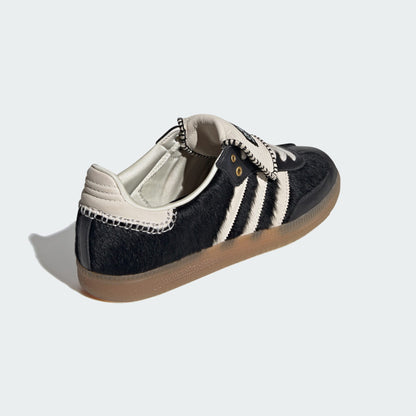 WALES BONNER SAMBA PONY TONAL LOW TRAINERS (CORE BLACK/CREAM WHITE/CREAM WHITE)