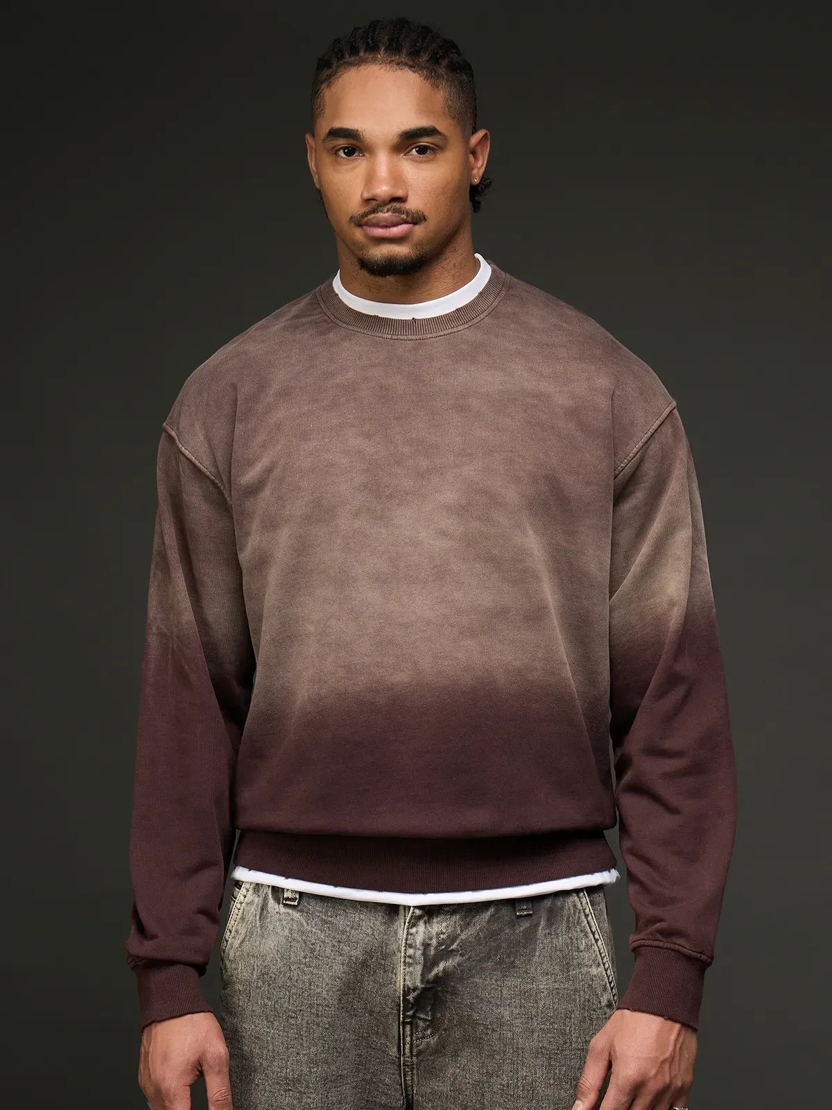 Ombre Crew Neck Shirt (Wine Gradient)