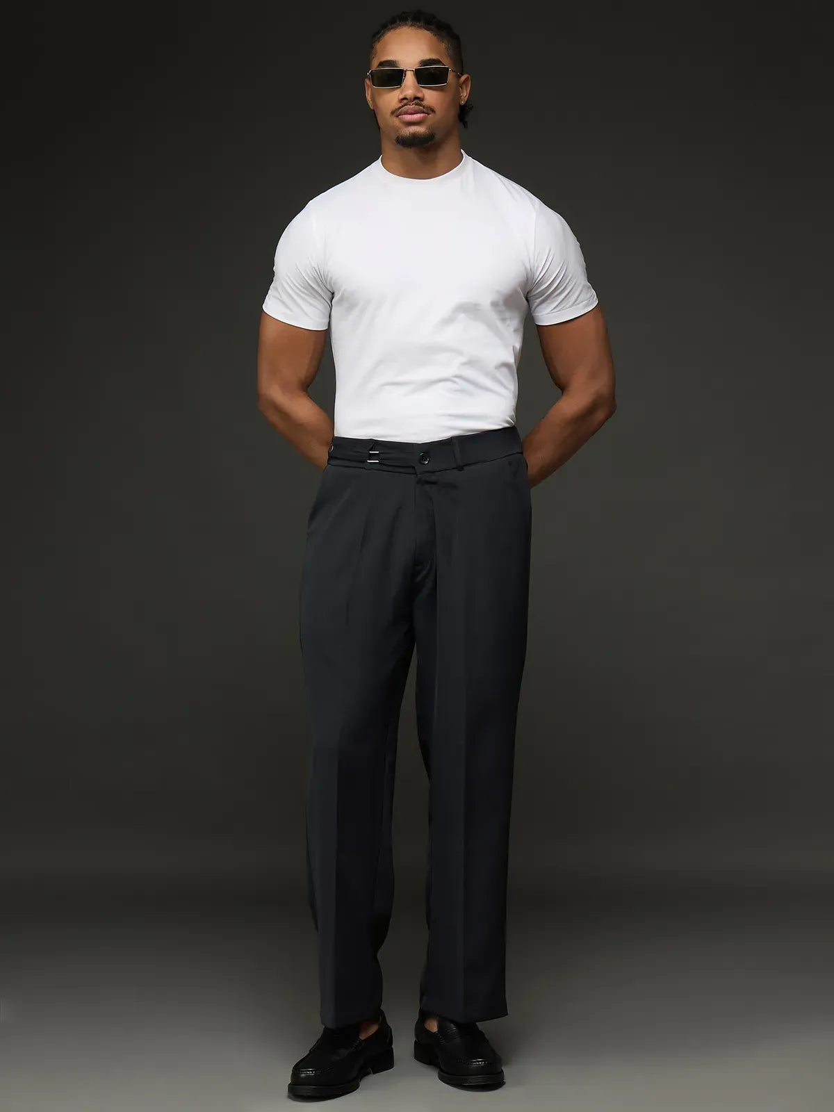 Casual Cargo Trouser With Belt (Black)
