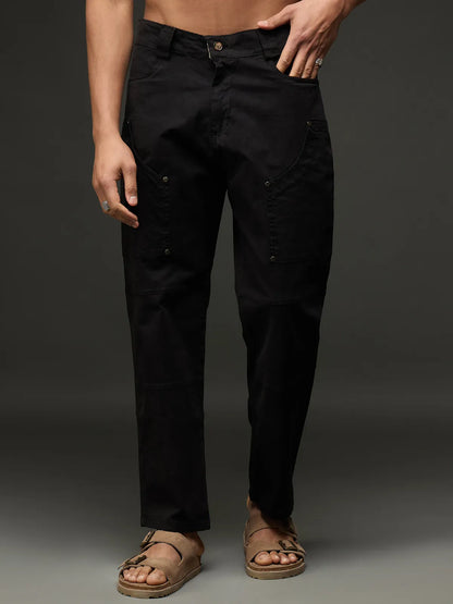 Casual Cargo Pant With Multiple Pockets (Black)