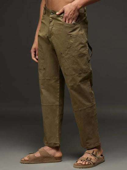 Casual Cargo Pant With Multiple Pockets (Olive)