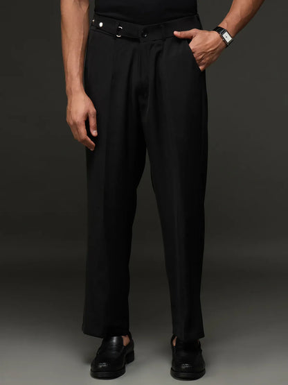 Pleated Formal Trousers (Black)