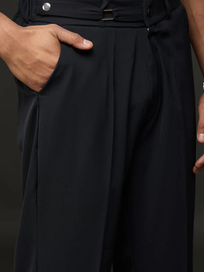 Casual Cargo Trouser With Belt (Black)