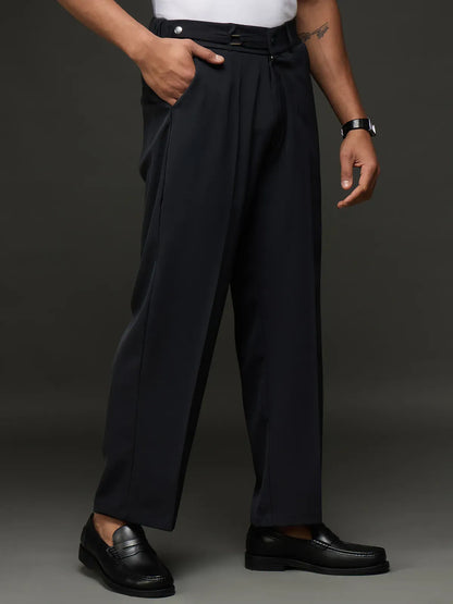 Casual Cargo Trouser With Belt (Black)
