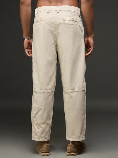 Men’s Relaxed Cotton Trousers (Off White)