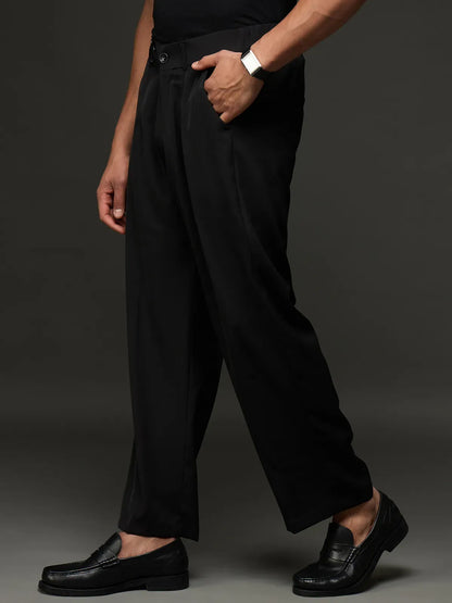 Pleated Formal Trousers (Black)