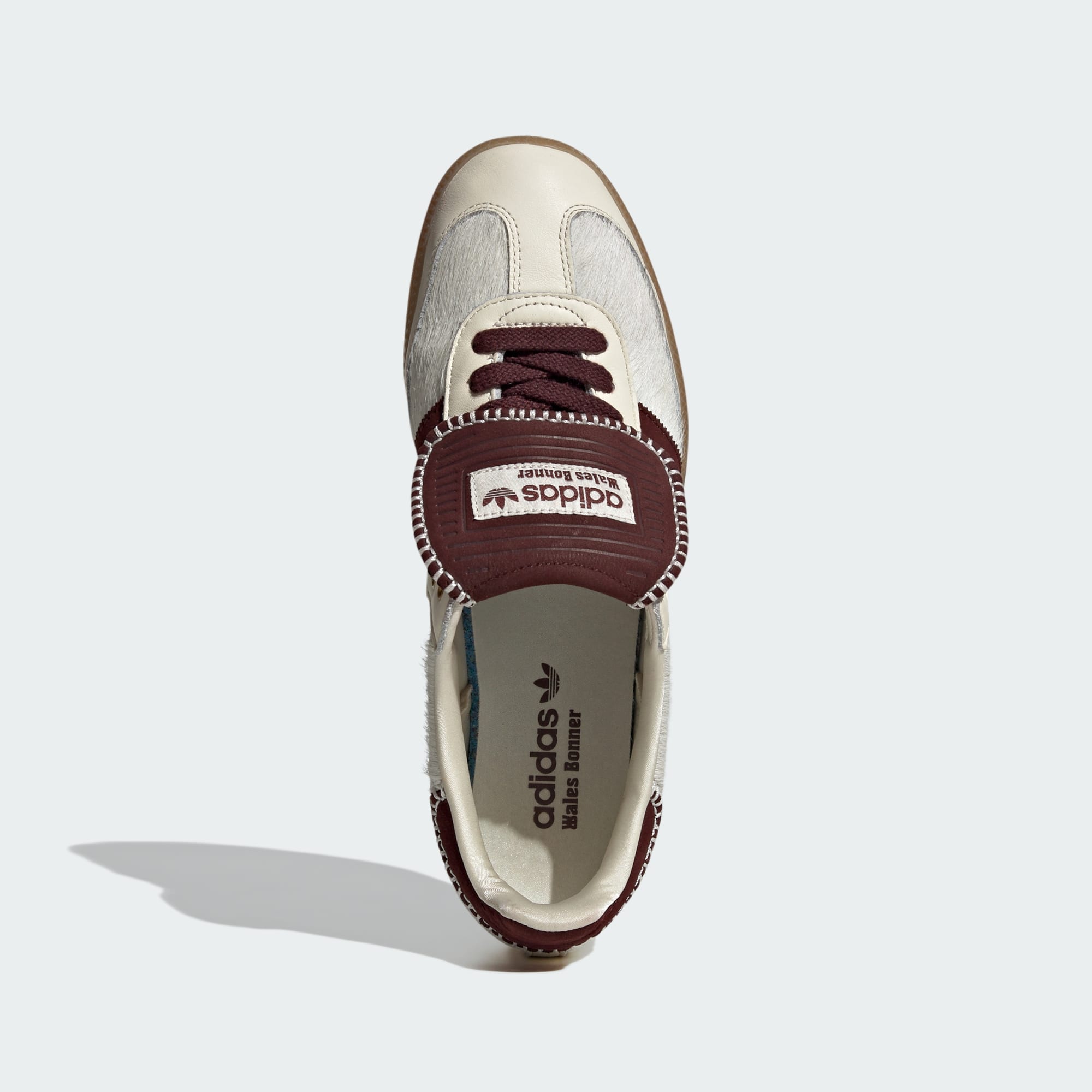WALES BONNER SAMBA PONY TONAL LOW TRAINERS (CREAM WHITE/MYSTERY BROWN/CREAM WHITE)