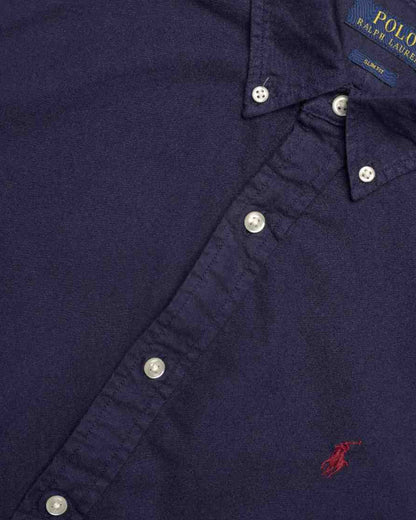 Classic Fit Garment-Dyed Oxford Shirt (RL Navy)